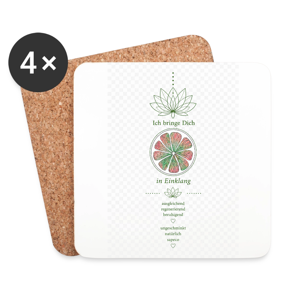 Untersetzer „Ich bringe Dich in Einklang“ – 4er-Set - white