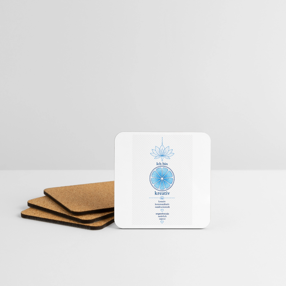 Untersetzer „Ich bin kreativ“ – 4er-Set - white