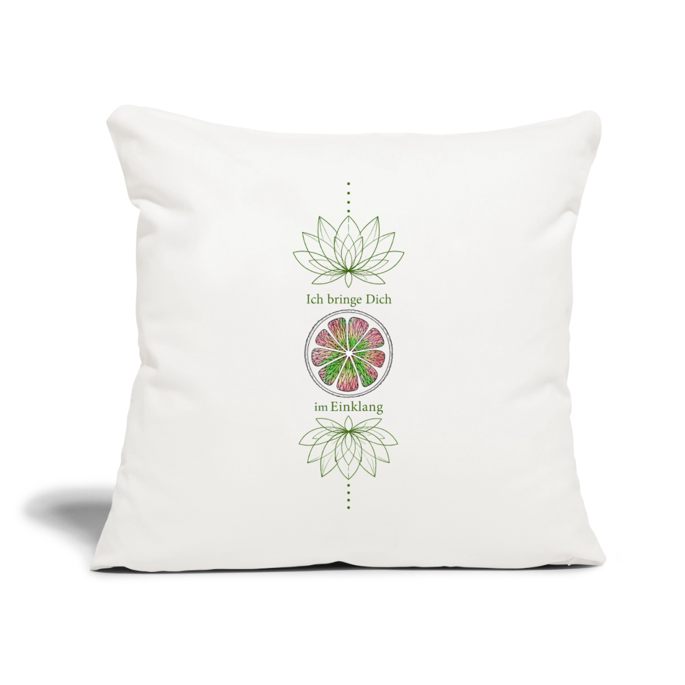 Ich bringe Dich im Einklang – Herzchakra-Kissen Grün & Rosa 45 × 45 cm - natural white