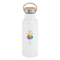 Verbunden mit allem, was ist – Thermosflasche mit Bambusdeckel - white