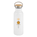 Ich bin Lebensfreude – Thermoflasche mit Bambusdeckel - white