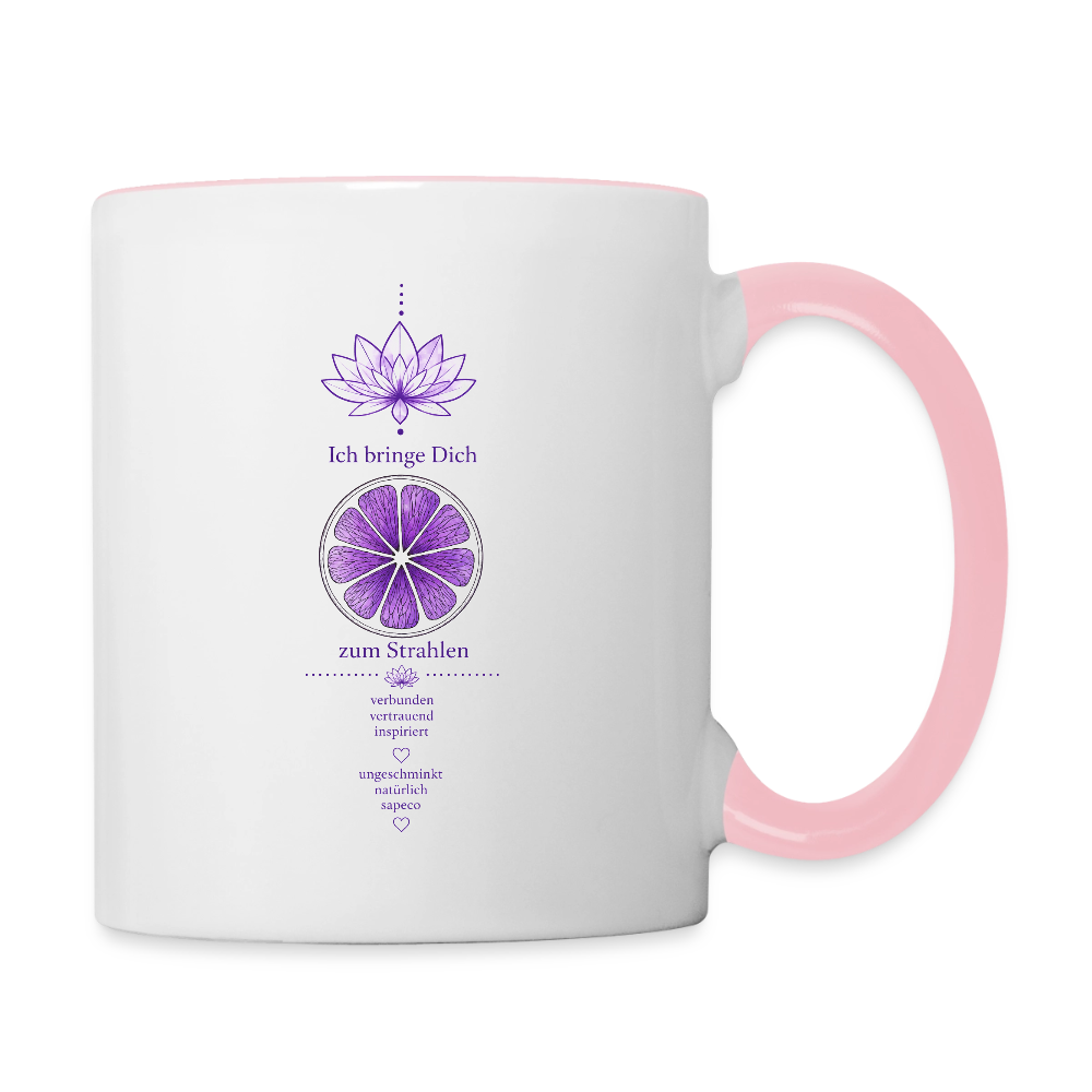 Ich bringe Dich zum Strahlen – Tasse - white/pink