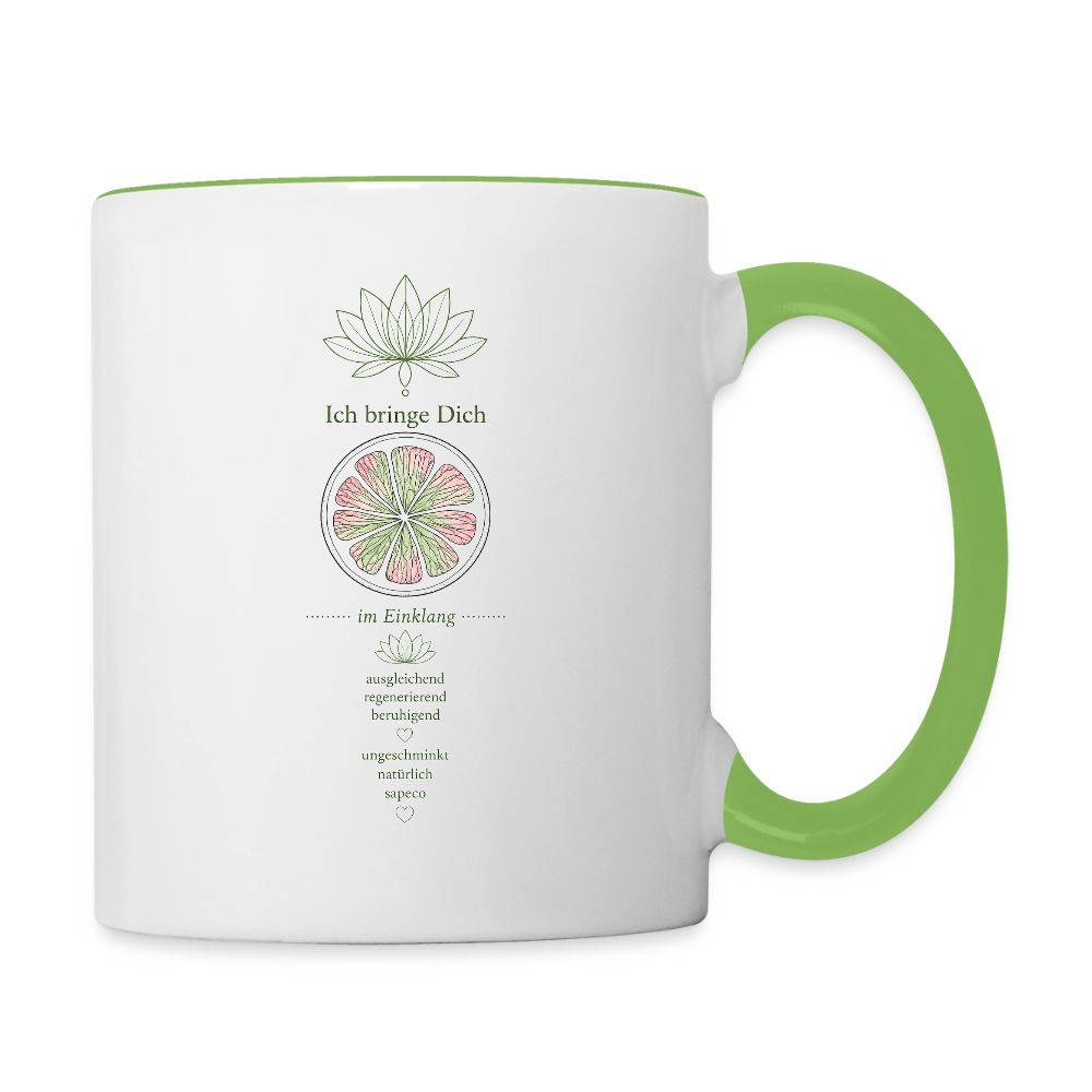 Ich bringe Dich in Einklang – Tasse - white/green gecko