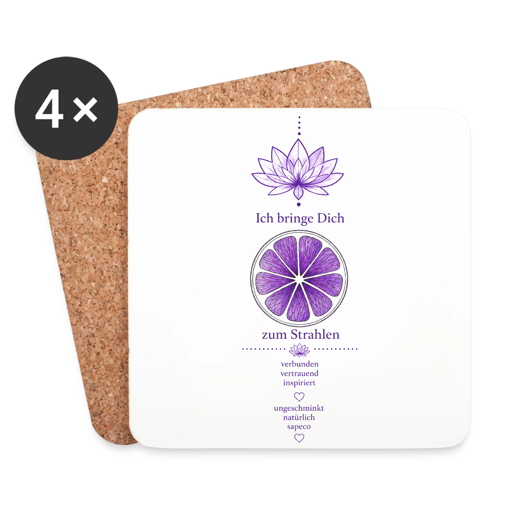 Untersetzer „Ich bringe Dich zum Strahlen“ – 4er-Set - white
