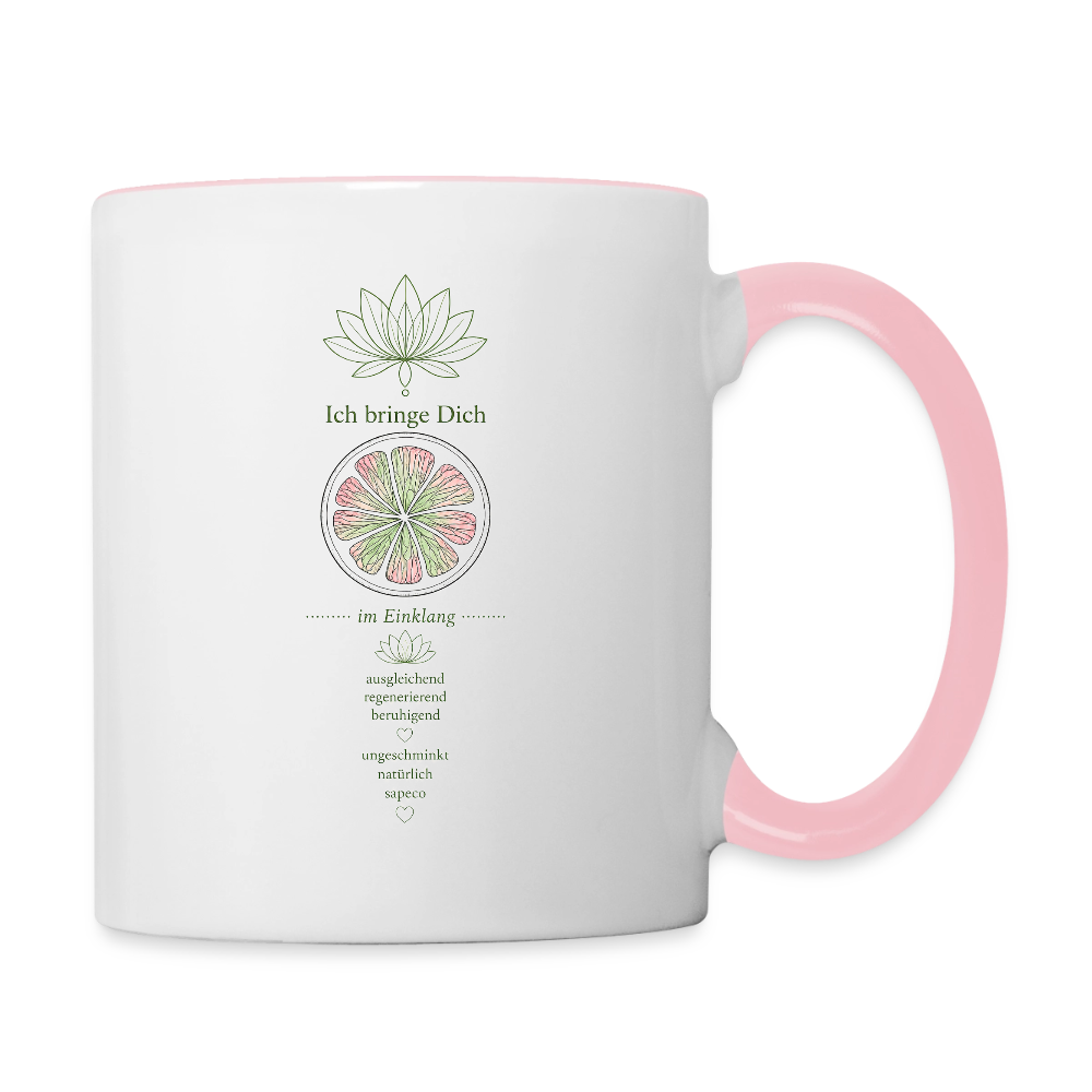 Ich bringe Dich in Einklang – Tasse - white/pink