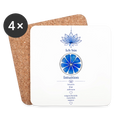 4er-Set Stirnchakra-Untersetzer „Ich bin Intuition“ mit dunkelblauem sapeco Chakra-Motiv