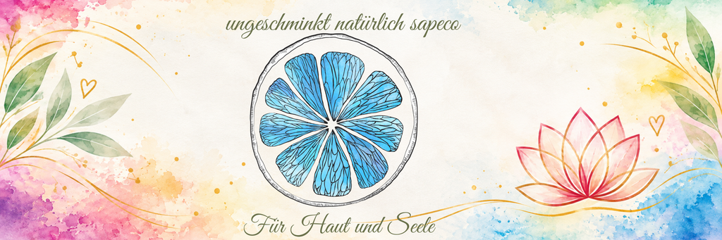 Panorama-Design der Keksdose mit hellblauem Kehlchakra-Motiv von ungeschminkt natürlich sapeco