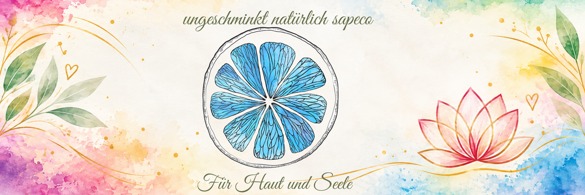 Panorama-Design der Keksdose mit hellblauem Kehlchakra-Motiv von ungeschminkt natürlich sapeco
